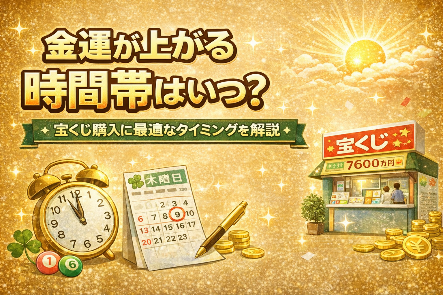 金運が上がる時間帯はいつ？宝くじ購入に最適なタイミングを解説