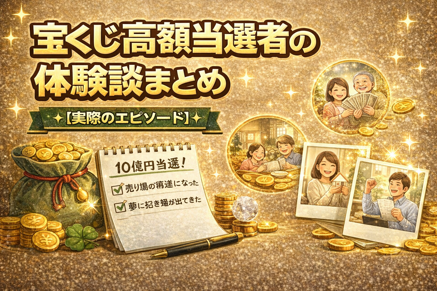 宝くじ高額当選者の体験談まとめ【実際のエピソード】